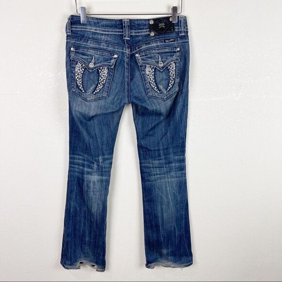 Miss Me Low Rise Bootcut Wing Denim Jeans 28 - Picture 1 of 10